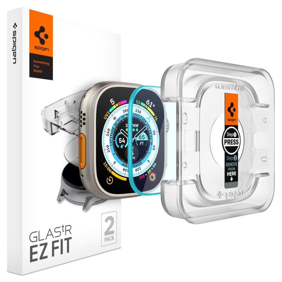 Vetro temperato Spigen Glas.tR EZ Fit per Apple Watch Ultra / Ultra 2 (49 mm) - 2 pz.