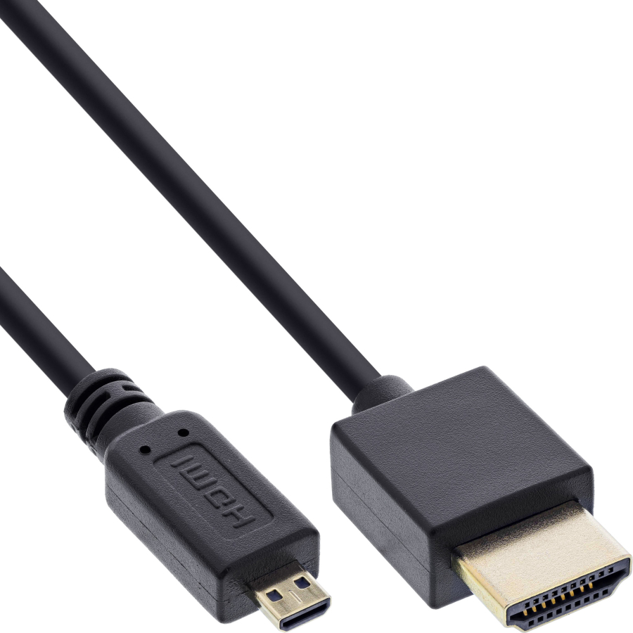 InLine Cavo micro HDMI, Super Slim A/D, Ethernet,, 4K2K, 1m, Premium