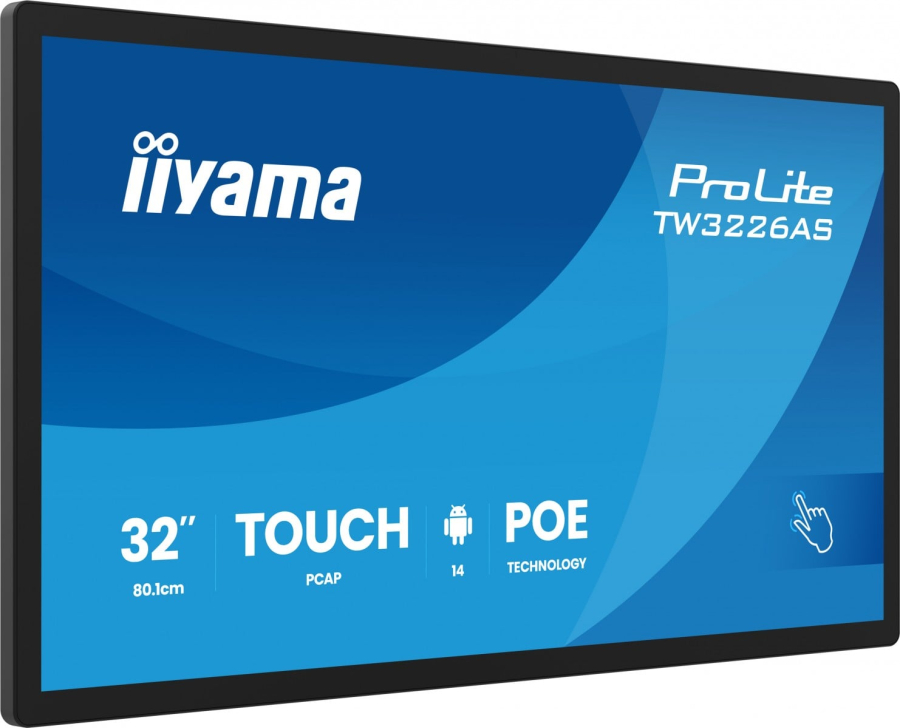 iiyama TW3226AS-B3P 32 Panel-PC con Android 14+GMS SOC Octa-core RK3576 4GB Memoria 32GB PCAP Touch 10 Punti 1920x1080 VA