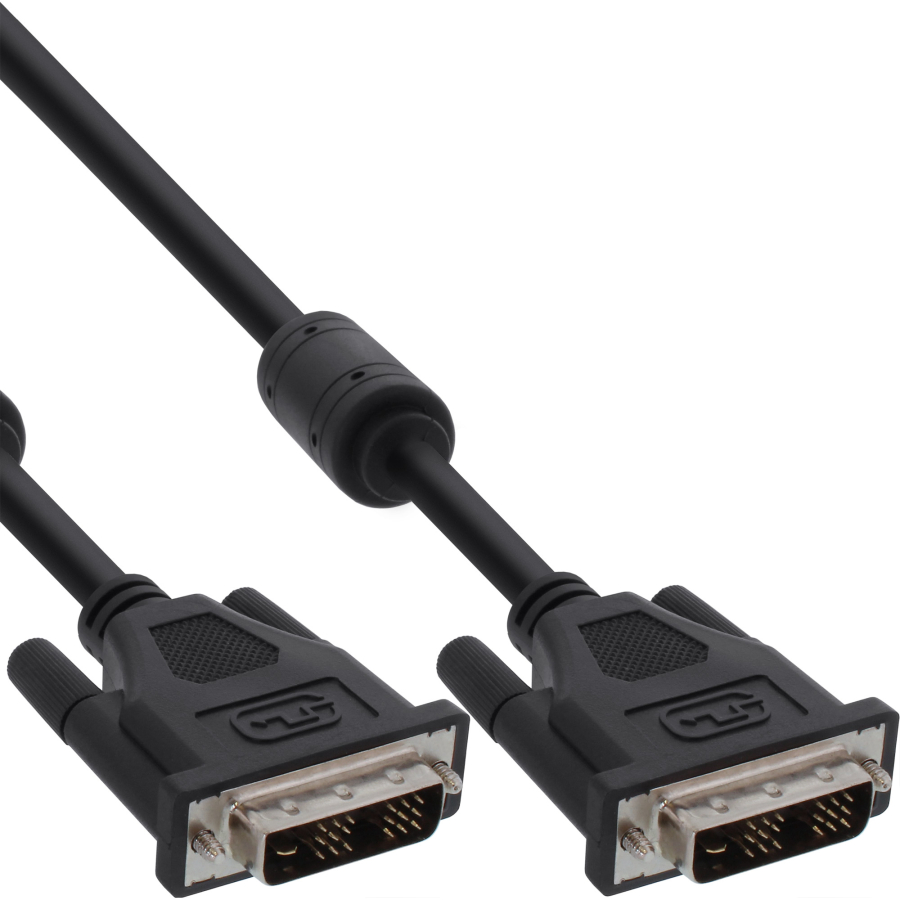 InLine Cavo DVI-D 24+1 maschio / maschio, 5m, Dual Link, 2x ferrite