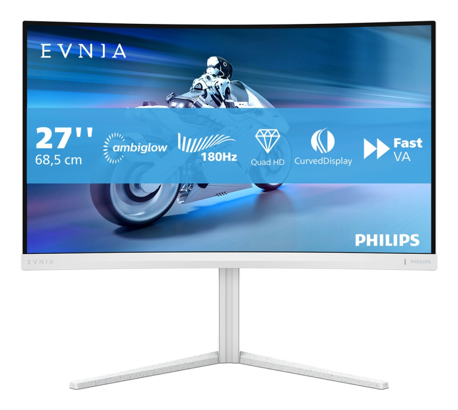 Philips Evnia 5000 27M2C5501/00 Monitor PC 68.6 cm (27) 2560 x 1440 Pixel Quad HD LCD Bianco