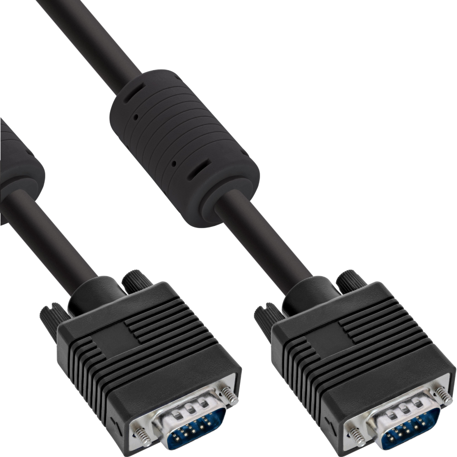 InLine Cavo S-VGA Sub-D 15pin HD maschio / maschio, 0,3m, ferrite, schermato