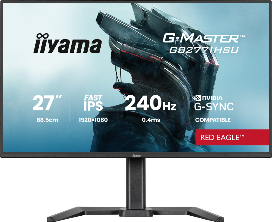 iiyama GB2771HSU-B1 Monitor da gioco G-Master 27 Fast IPS FHD 240Hz 0.4ms DP 2xHDMI HAS USB-C Adaptive G-SYNC