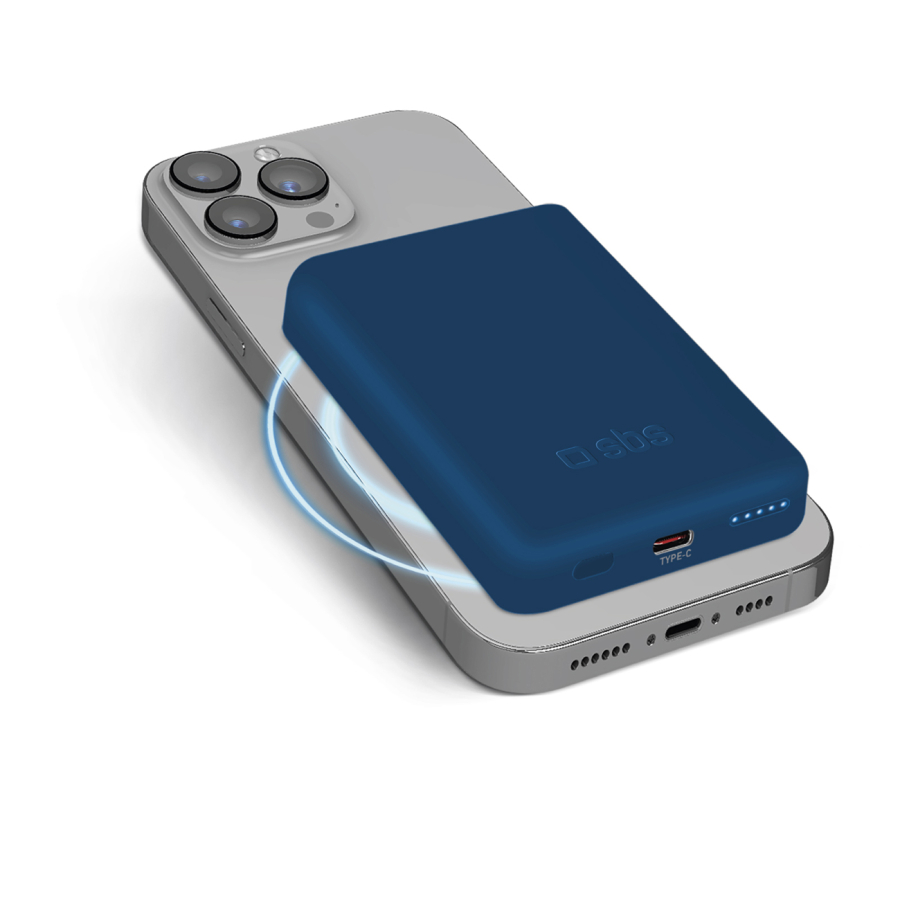 Powerbank SBS TEBB5000MAG1CB 5000 mAh compatibile con MagSafe - blu