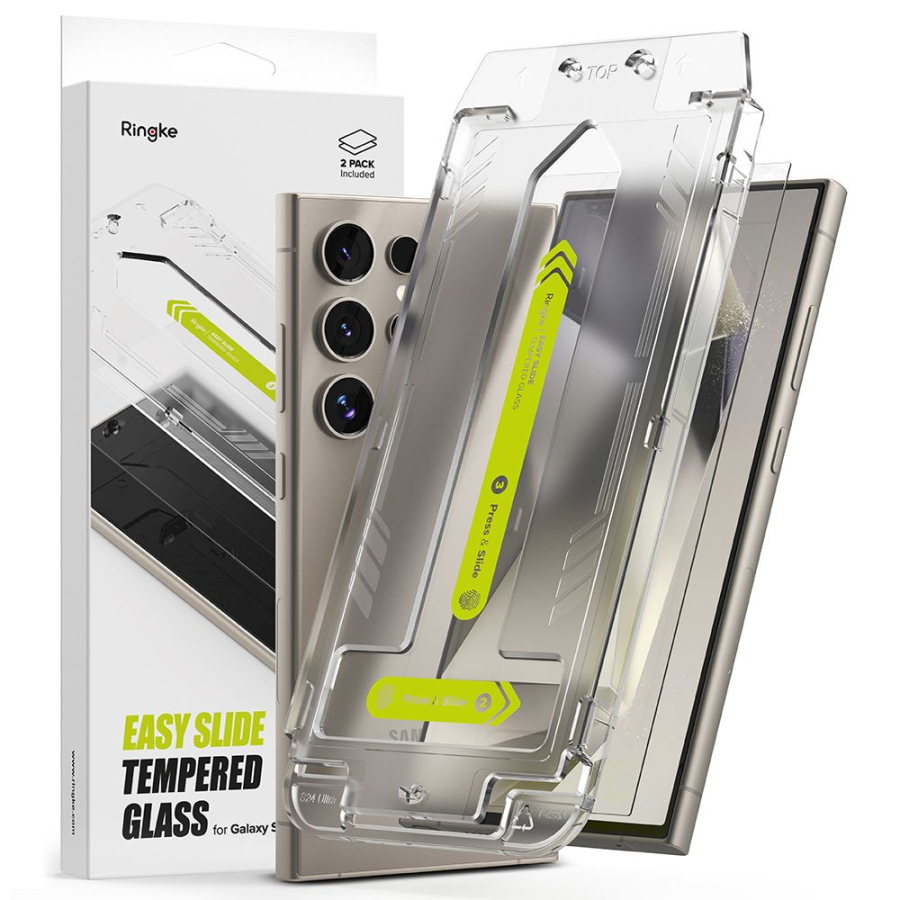 Vetro temperato Ringke Easy Slide, confezione da 2, per Samsung Galaxy S24 Ultra