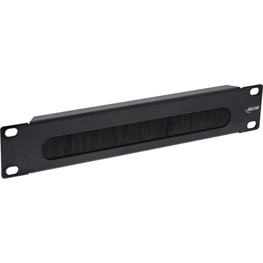 InLine 10" piastra passacavi con spazzola, 1U, RAL 9005 nero