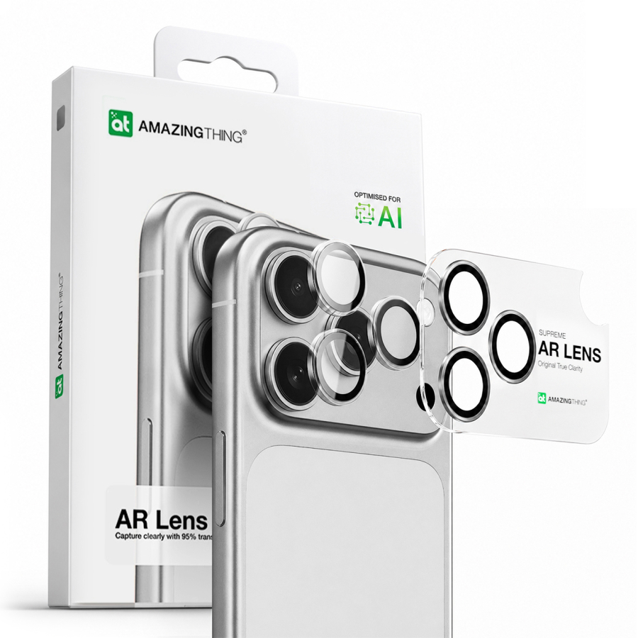AmazingThing Lens Glass for iPhone 17 Pro / Pro Max with Black Aluminum Frame