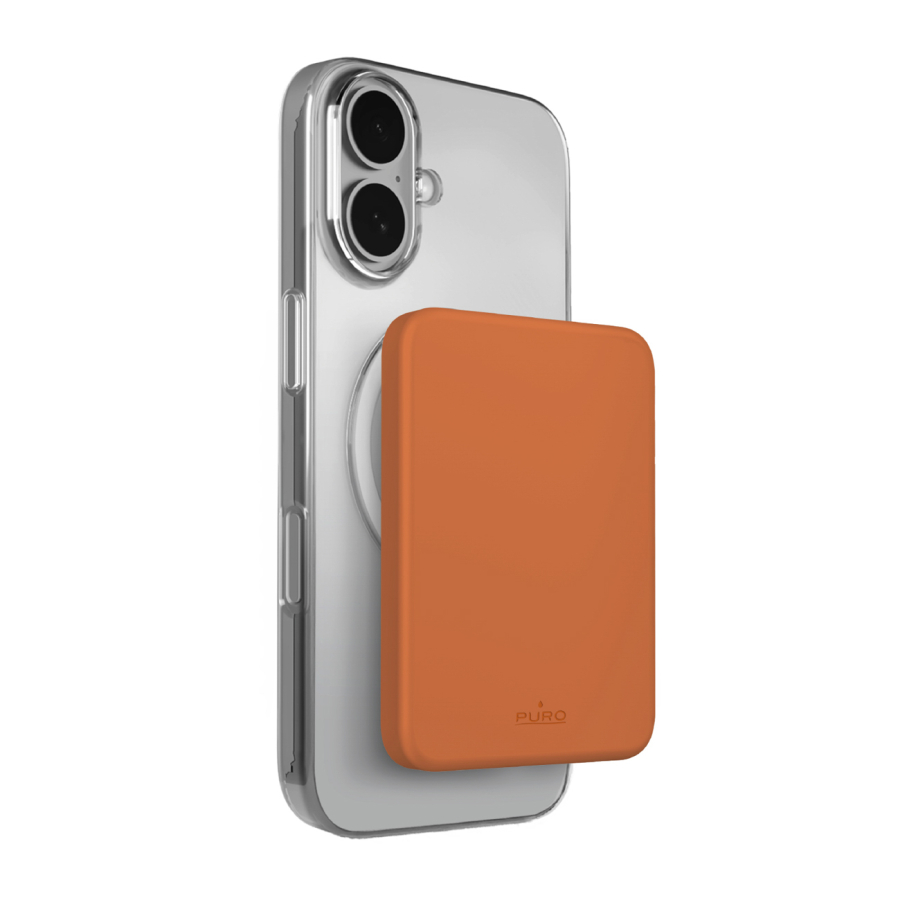 Power Bank ultrasottile Puro da 4200 mAh compatibile con MagSafe USB-C - arancione