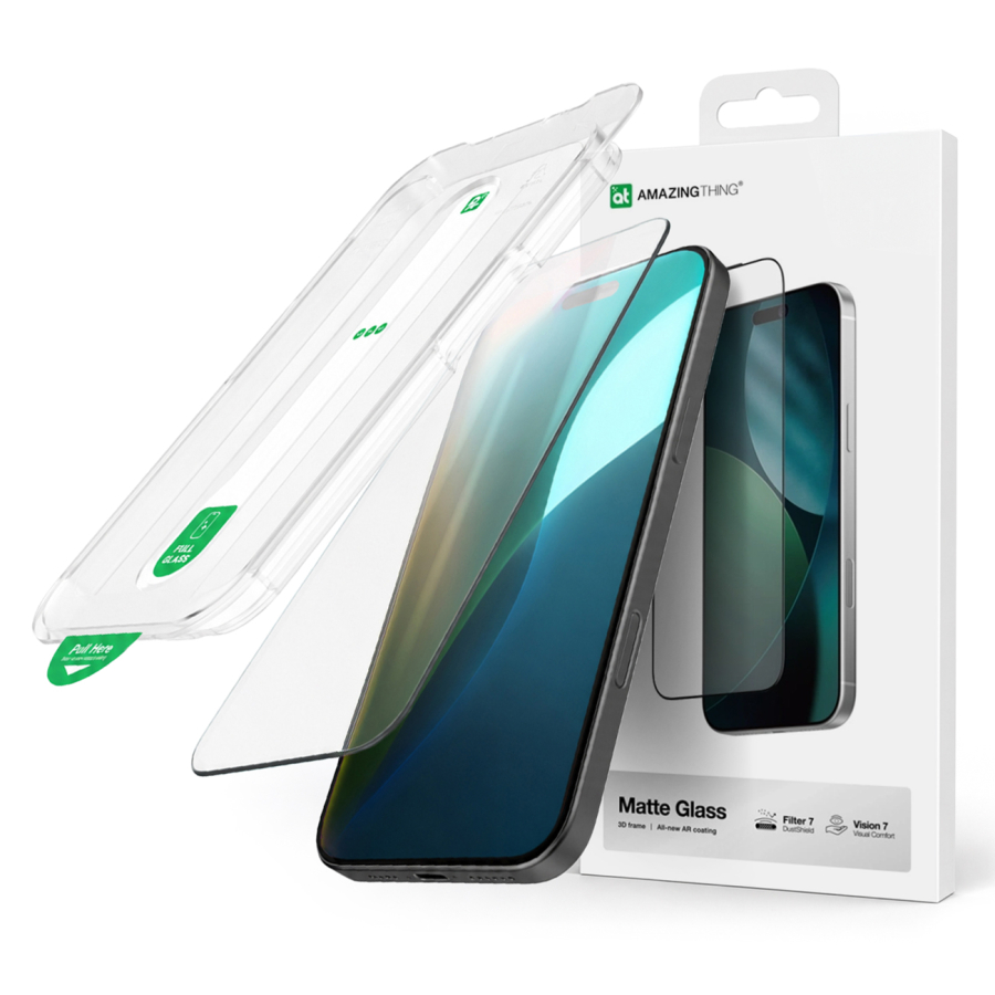 AmazingThing Titan Vision 7 Tempered Glass for iPhone 17 Pro Max Matte