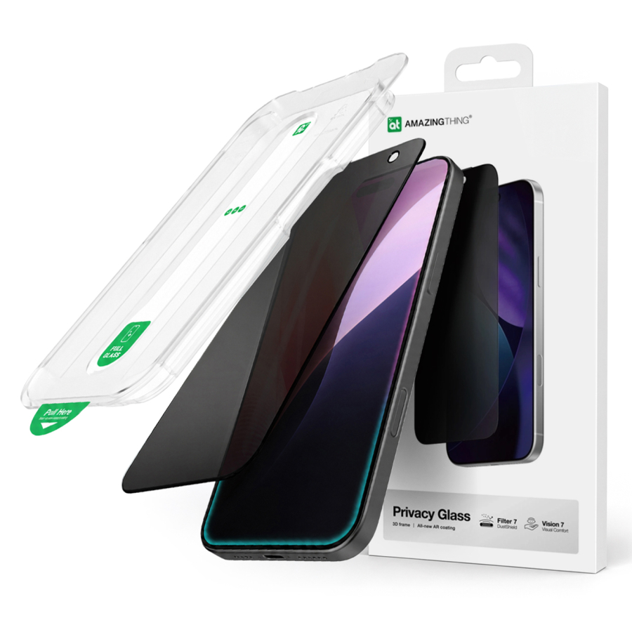 Vetro temperato AmazingThing Titan Vision 7 per iPhone 17 Pro Privacy