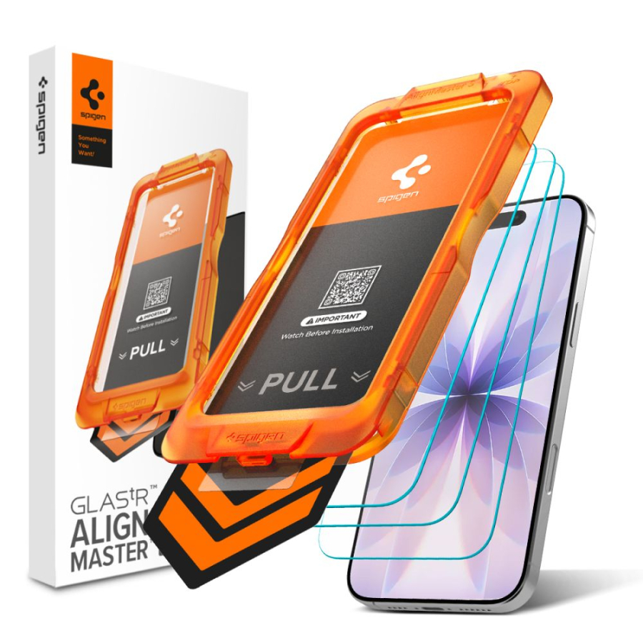 Spigen Glas.tR AlignMaster Slim confezione da 3 vetri temperati per iPhone 17