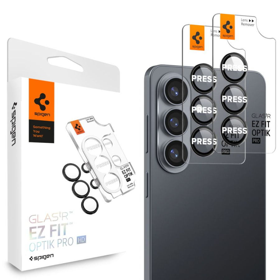 Spigen Glas.Tr Ez Fit Optik Pro HD Camera Cover 2-pack for Samsung Galaxy S26 - Black