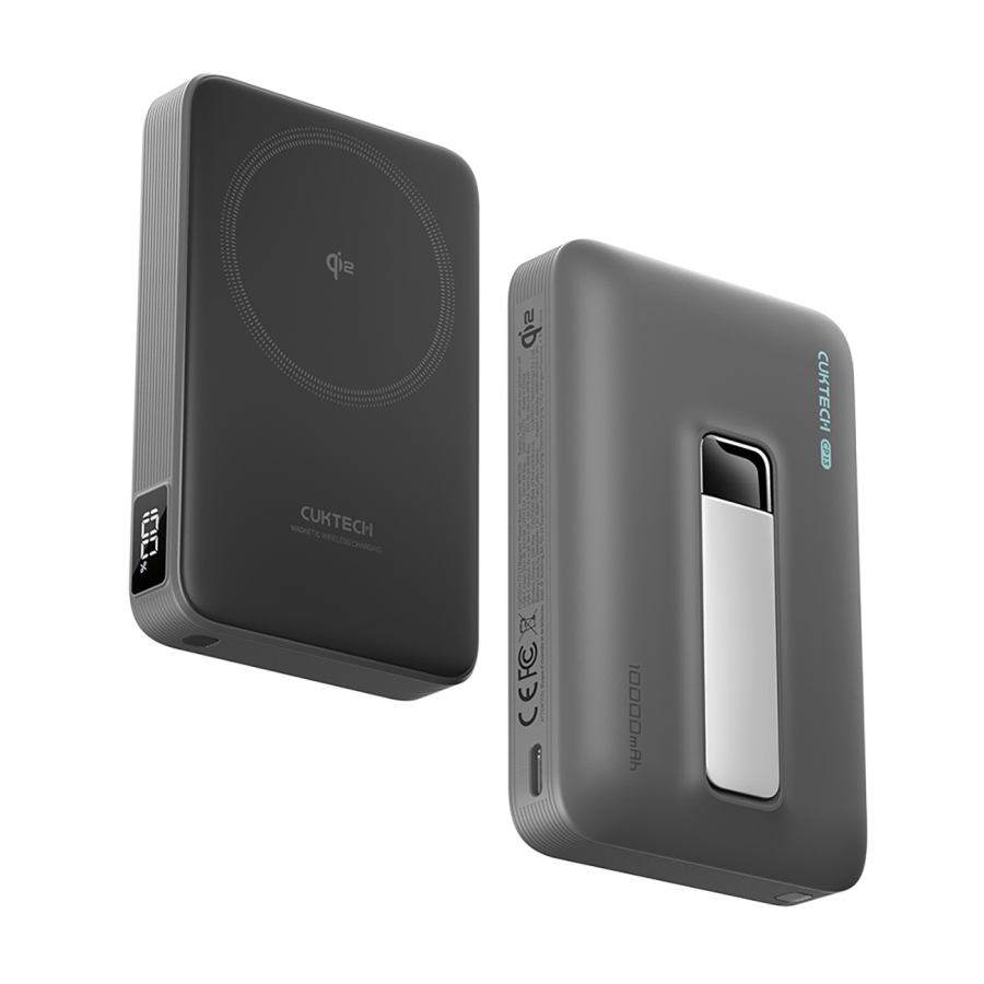 Cuktech WPB100 Powerbank magnetica Qi2 10000 mAh 30W con supporto - Nero