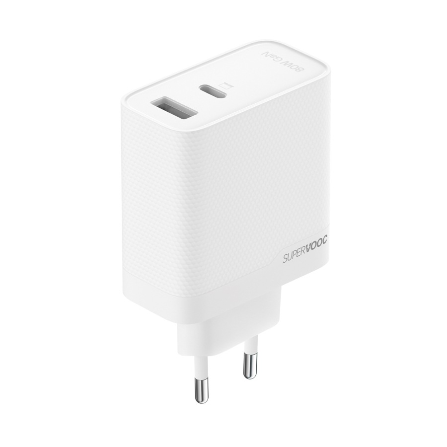 Caricabatterie da muro USB-A USB-C da 80 W Oppo VCB8OAEH - bianco