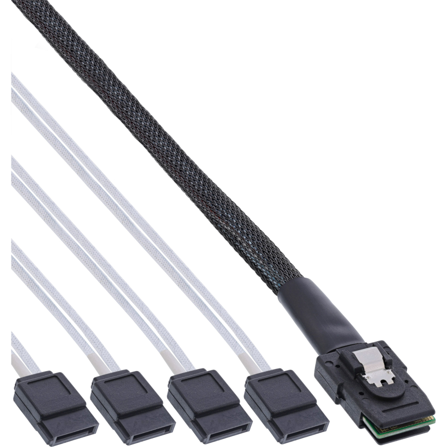 InLine Cavo Mini SAS, SFF-8087 a 4x SATA, 0,5m, configurazione Crossover, OCF