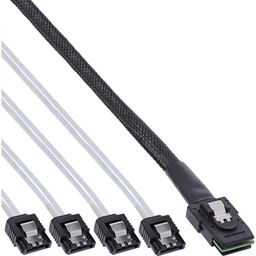 InLine Cavo Mini SAS, SFF-8087 a 4x SATA, 0,50m, configurazione 1:1, OCR