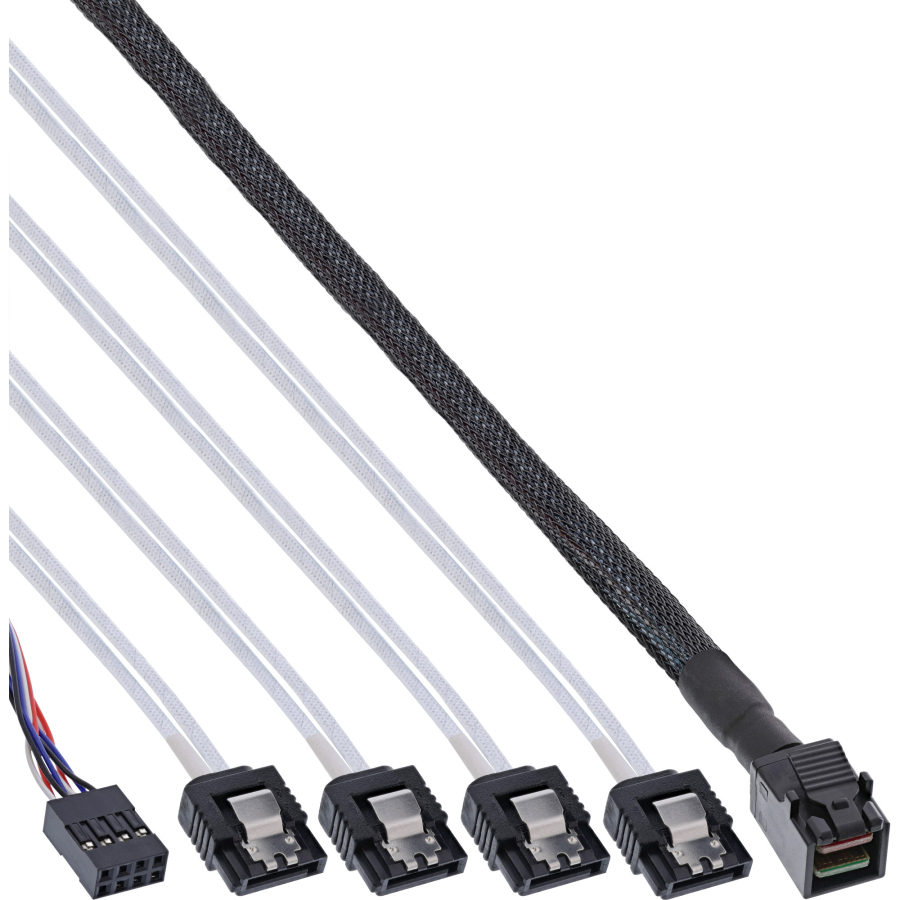 InLine Cavo Mini SAS, SFF-8643 a 4x SATA + Sideband, 0,5m