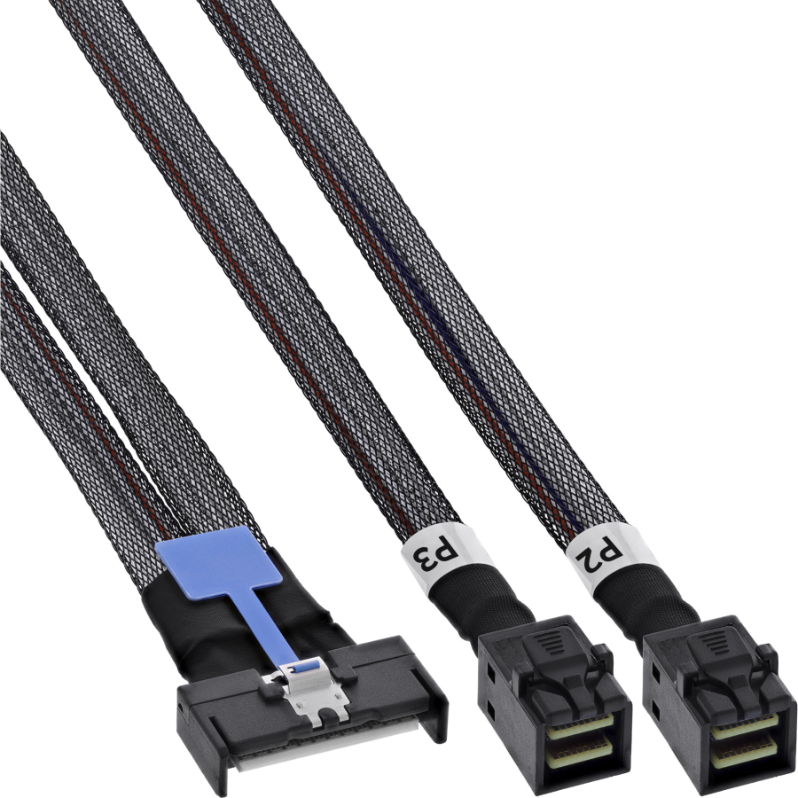 InLine Cavo MCIO, da MCIO x8 a 2x MiniSAS-HD SFF-8643, 0,75 m