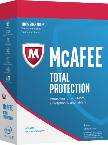McAFEE 291648 MCAFEE TOTAL PROTECTION 2019 5 DISPOSITIVI ABBONAMENTO DI 1 ANNO PC/MAC/SMARTPHONE/TABLET