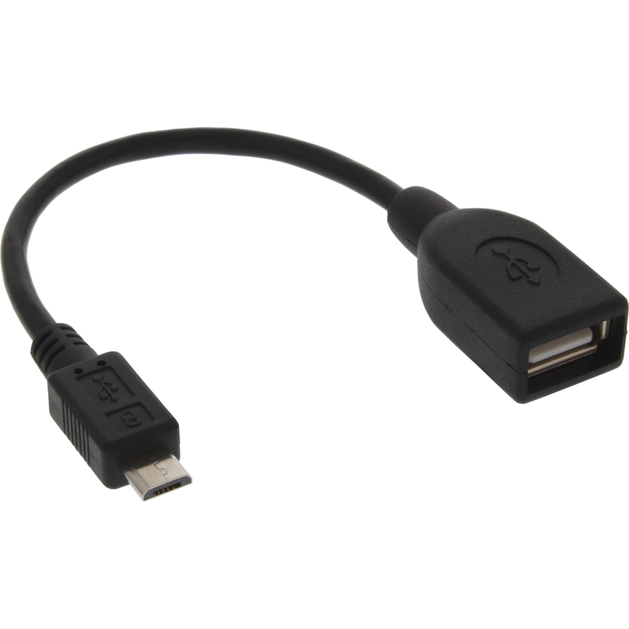 OTG Adattatore Micro-USB B maschio / A femmina, cavo 0,10m
