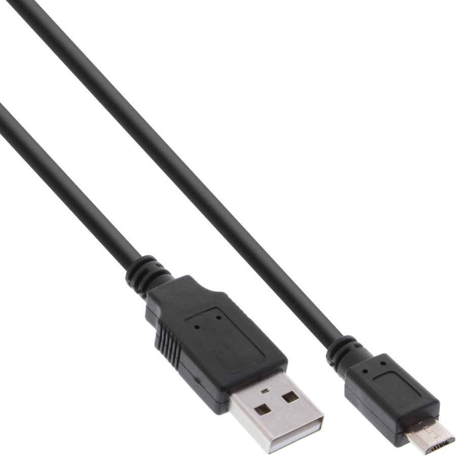 InLine Cavo USB 2.0 Micro, A m/ Micro B M, nero, Ricarica Rapida, 1m