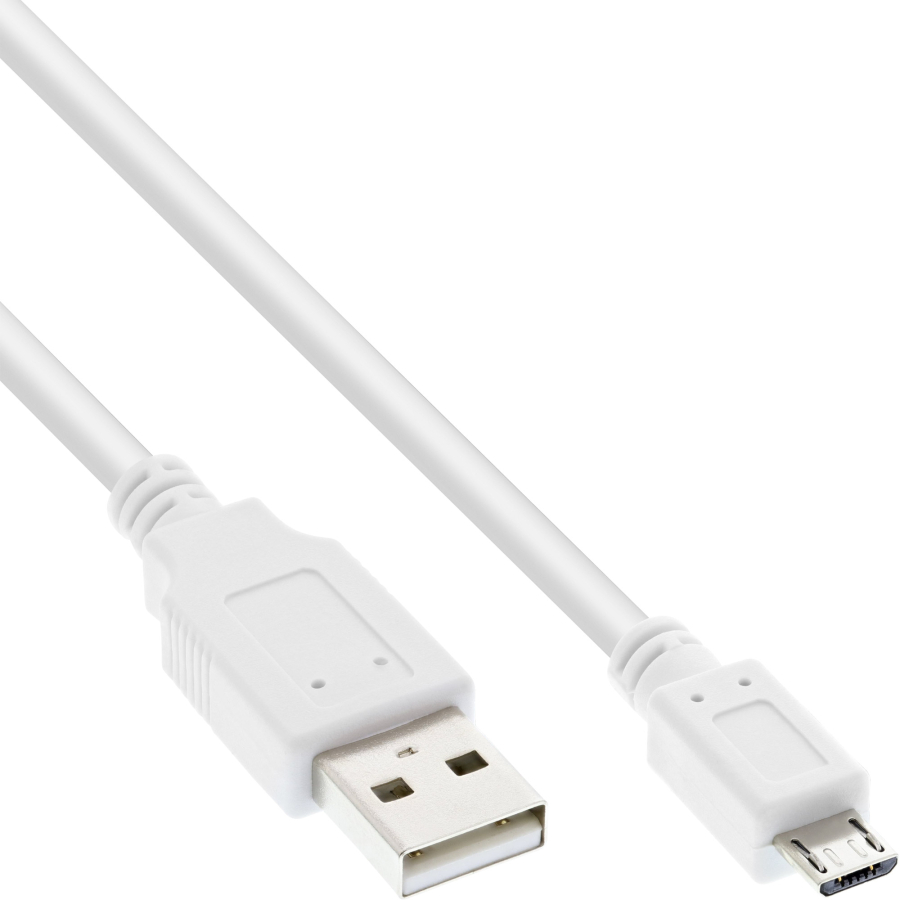 InLine Cavo Micro-USB 2.0, da spina USB-A a spina Micro-B, bianco, 1,5 m