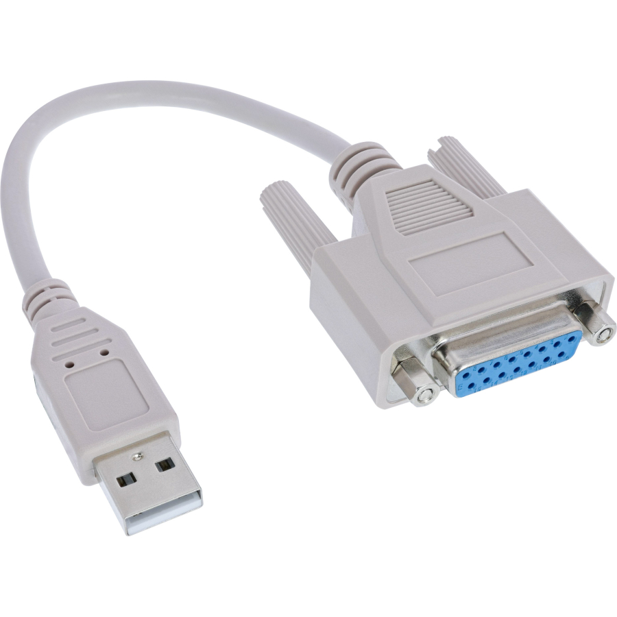 InLine Adattatore USB A maschio / Seriale Sub-D 15pin femmina, cavo 0,2m