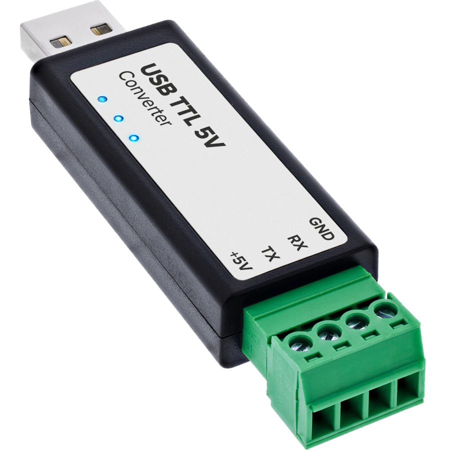InLine Convertitore USB-TTL 5 V, FTDI FT232RNL, USB-A, morsetto 4 poli