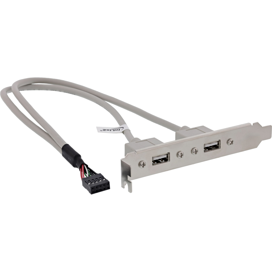 InLine Staffa per slot USB 2.0, 2x presa a connettore a 10 pin, 0,35 m