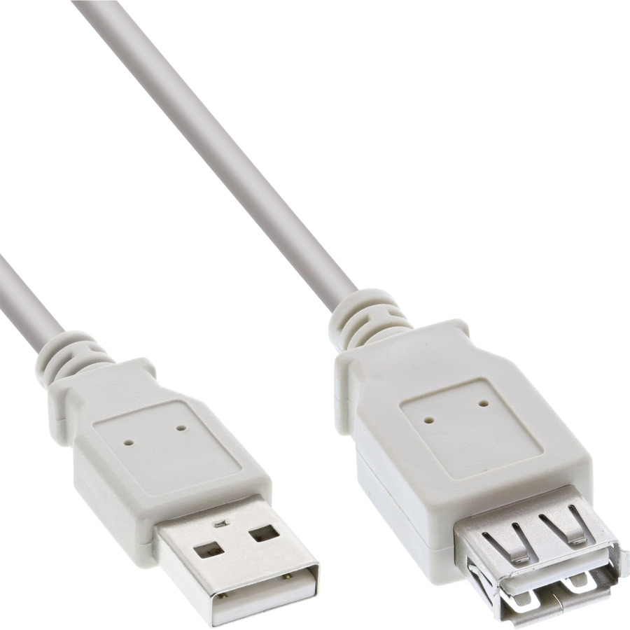 InLine Cavo USB 2.0 A maschio / A femmina, prolunga, beige, 0,5m