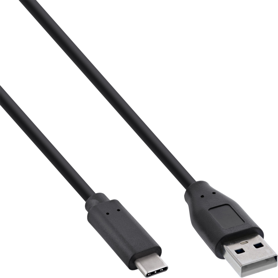 InLine Cavo USB 2.0, da spina USB-C a spina A, nero, 1m