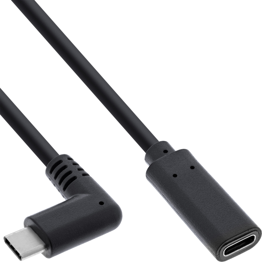 InLine Prolunga USB 3.2 Gen.2x2, M angolato - F USB-C, nero, 1m