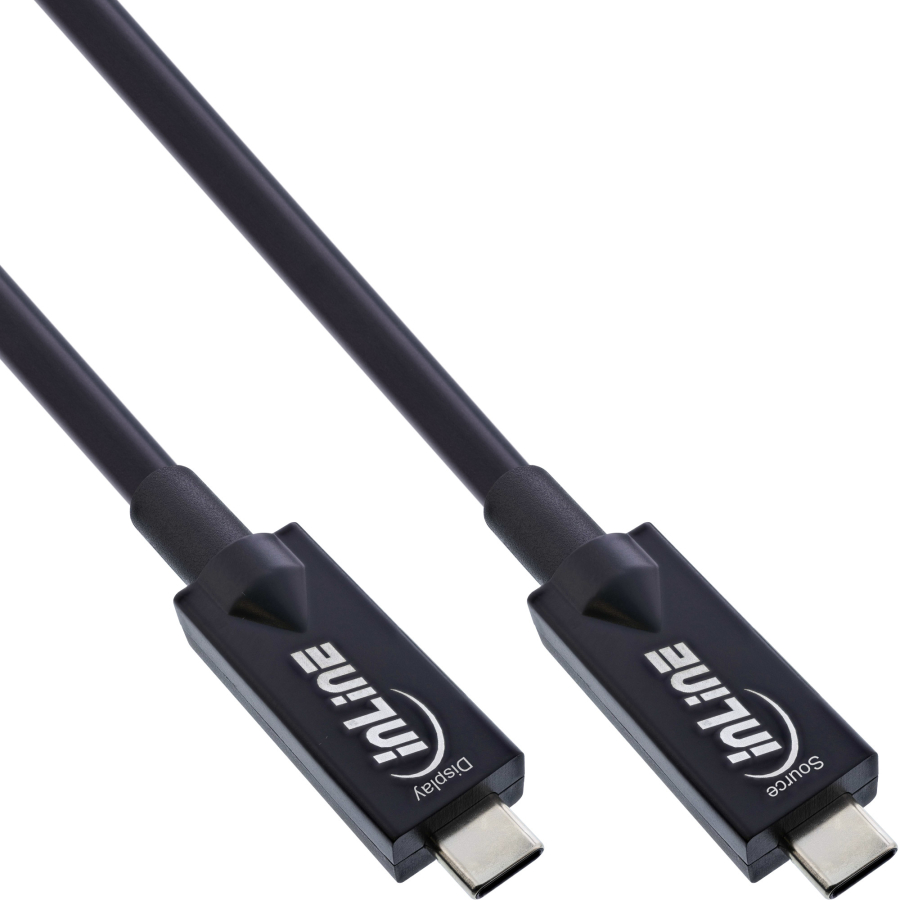 InLine Cavo USB 3.2 Gen.2 AOC, USB-C maschio/maschio, nero, 15 m