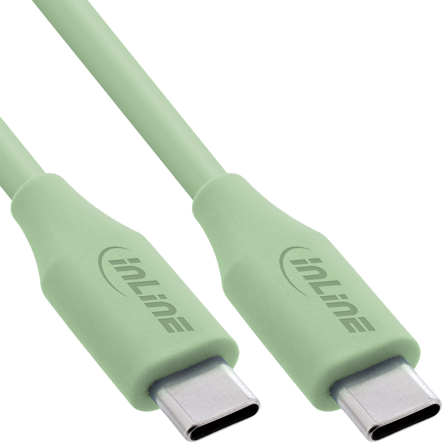 InLine Cavo USB 2.0, cavo di ricarica rap. USB-C 100W,Matcha Latte/verde 0,5 m