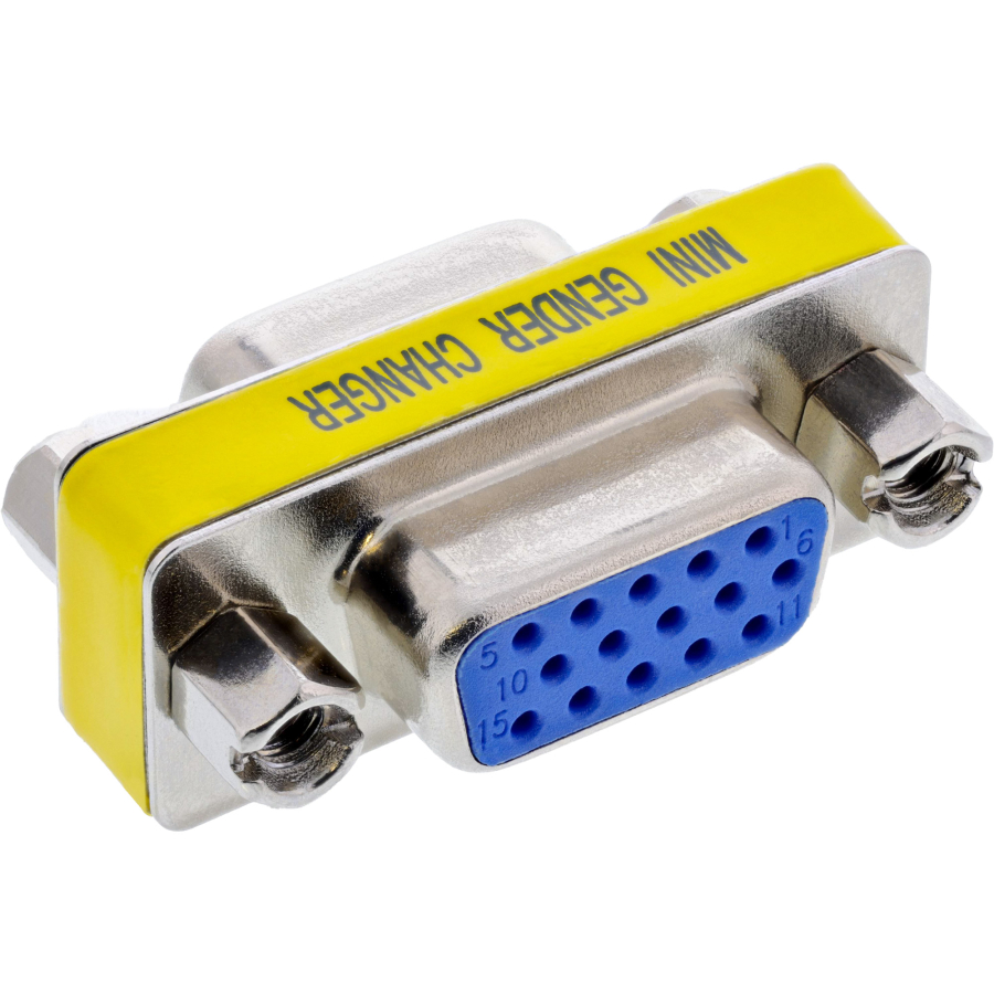 InLine Adattatore VGA Sub-D 15pin femmina / femmina, Mini-Gender-Changer