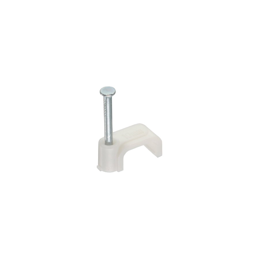InLine Graffe fermacavo con chiodo per cavo piatto, 8mm, bianca, 100pz