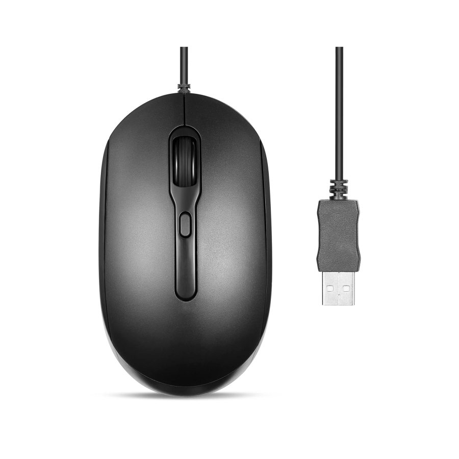 Perixx PERIMICE-222UB, Mouse, ottico, 4 pulsanti, silenzioso, USB-A, nero
