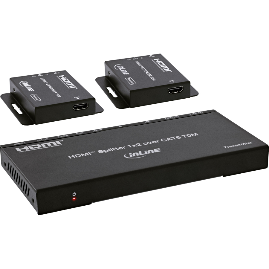 InLine Video Splitter/Extender, 1x2, Cat.6, HDMI 4K/30Hz, kit, con ricevitori