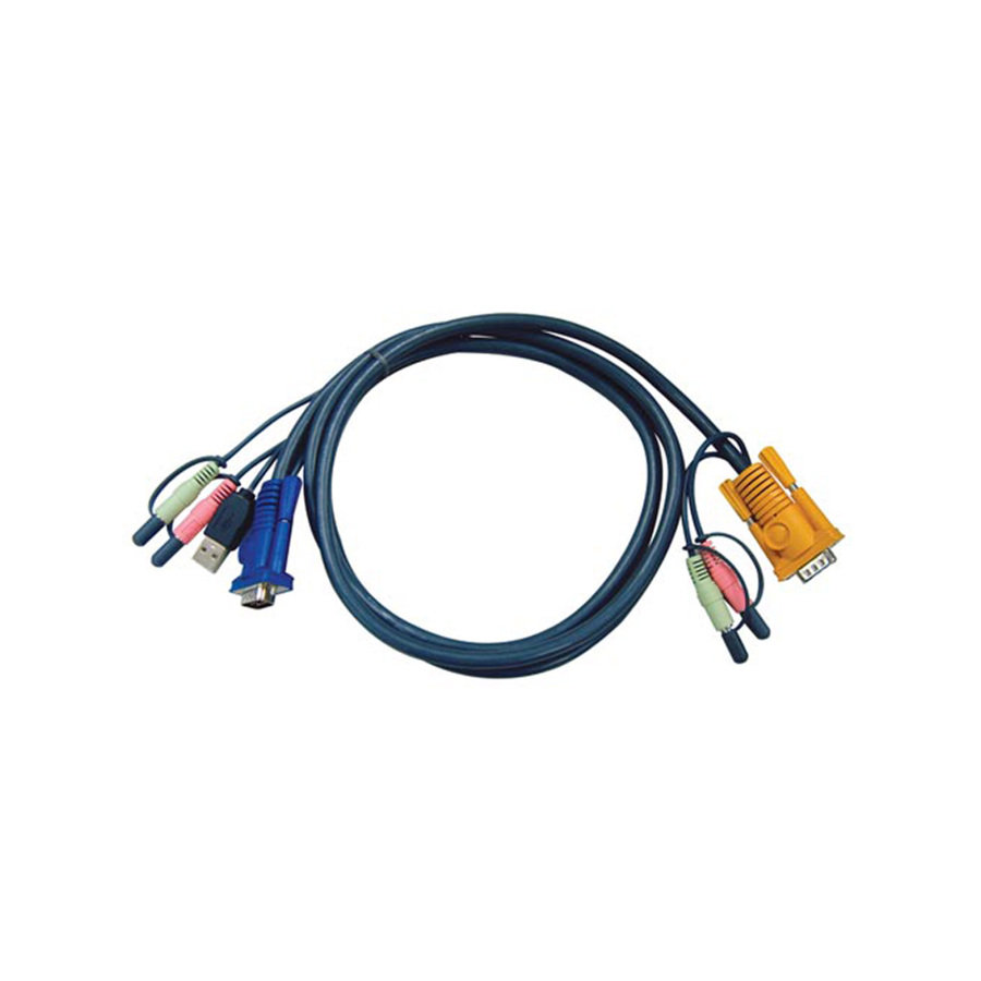 Aten 2L-5302U, Cavo KVM, VGA USB Audio, 1,8m - Connettore console: SPHD 3 in 1