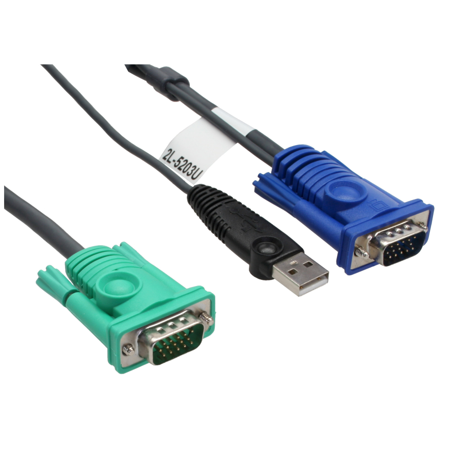 Aten 2L-5202U, Cavo KVM, VGA USB, 1,8m - Connettore console: SPHD 3 in 1