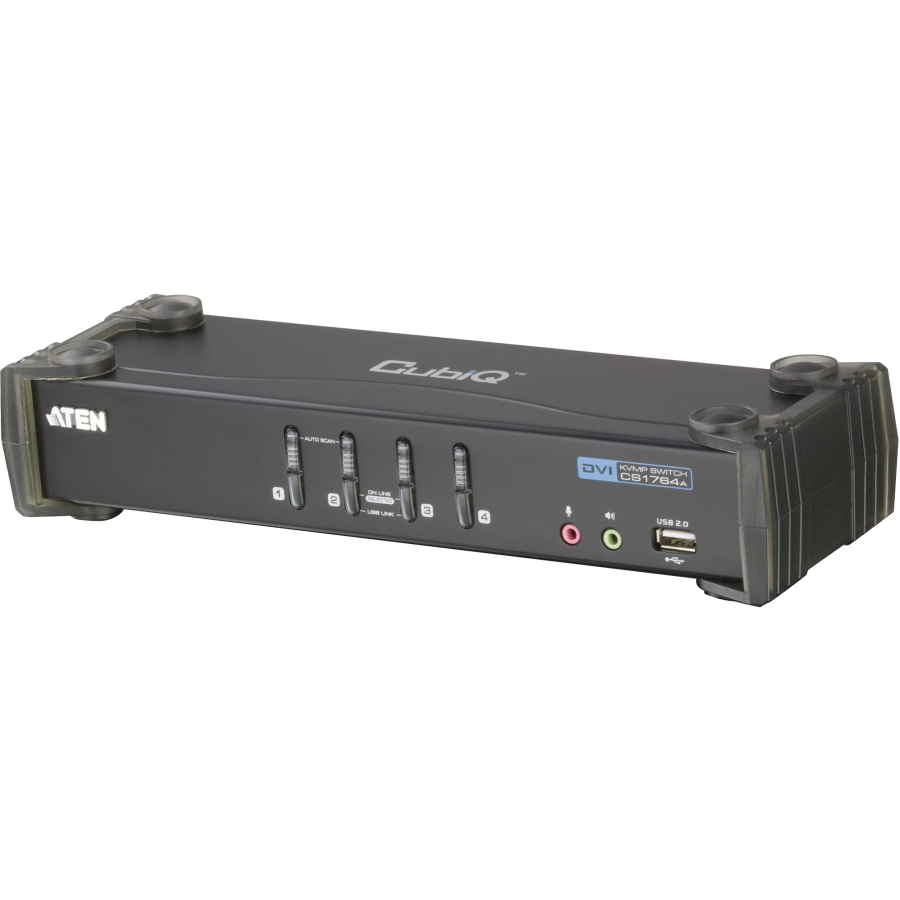 Aten CS1764A, KVM Switch, 4 porte, USB DVI, Audio, Hub USB 2.0, Kit cavi inclusi