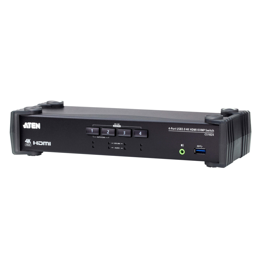 ATEN CS1824, KVMP Switch 4 porte, 4K HDMI, USB 3.0, Audio