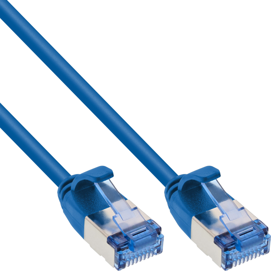 InLine Cavo patch slim, U/FTP PiMf, Cat.6A, blu, 1 m