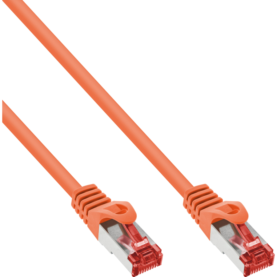 InLine Cavo patch , S/FTP (PiMf), Cat.6, 250MHz, PVC, rame, arancione, 15m