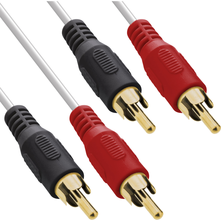 InLine Cavo Audio 2x RCA maschio / maschio, 2m, dorato, bianco