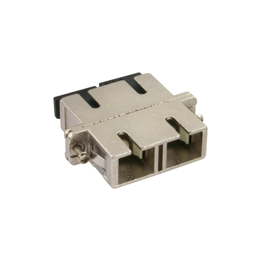 Bussola SC/SC Duplex fibra multimodale, manicotto ceramico, adattatore in metallo con viti e clip per cassetto ottico