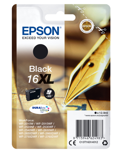 EPSON CART INK XL NERO PER WF-2510WF, WF-2520NF, WF-2530WF WF-2540WF SERIE 16XL PENNA E CRUCIVERBA