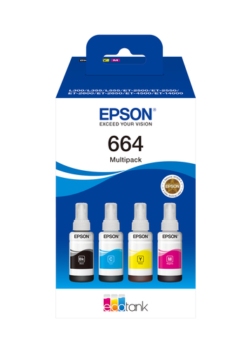 EPSON CART INK 664 ECOTANK 4-COLOUR MULTIPACK