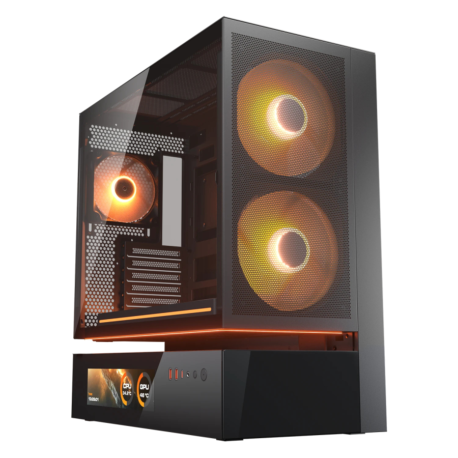 COUGAR CASE MID TOWER CFV 235 MESH NERO 2x160+x360+x120RGB+LED STRIP+LCD+HU CGR-2DA4B-MV