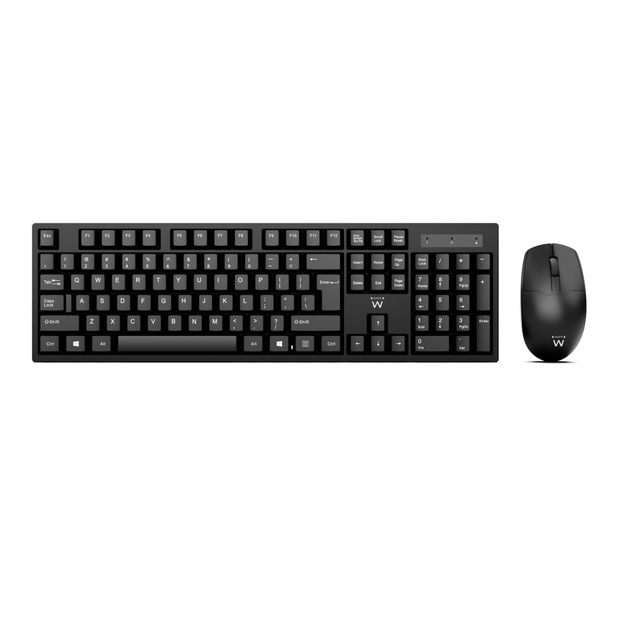 Ewent Wireless Keyboard and Mouse bundle, QWERTY, ES Layout